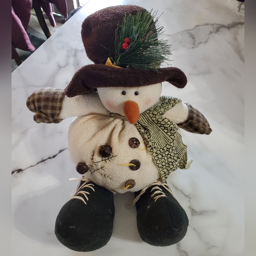 Decorative Snowman Plush Figurine - Picture 2 of 16